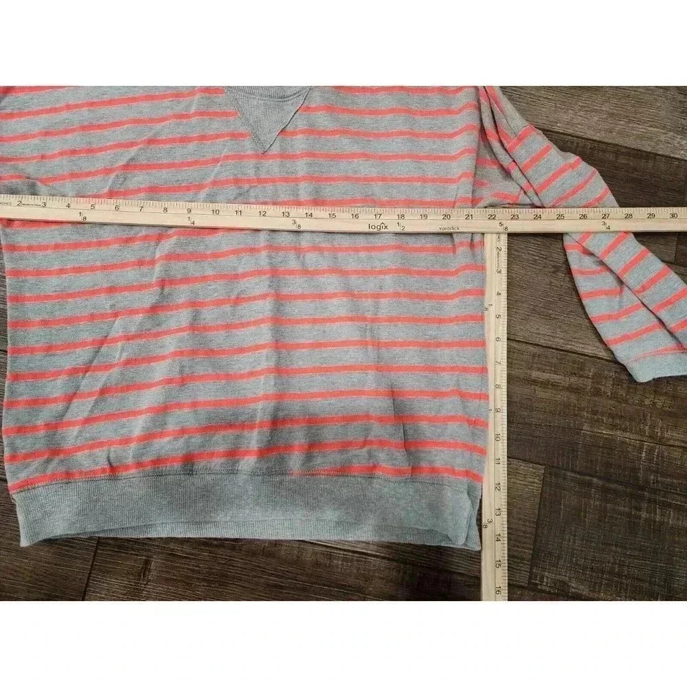 Maurices Women’s Size XL Gray Neon Orange Stripe Sweatshirt Crewneck - Picture 5 of 5